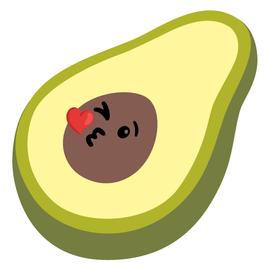 emoji of an avocado blowing a kiss